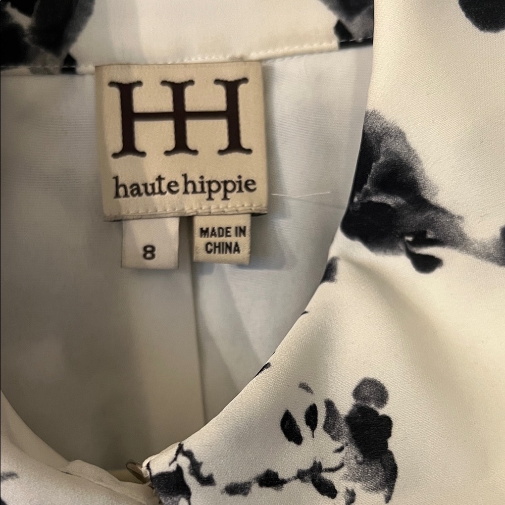 Haute Hippie Monochrome Floral Dress - Picture 2 of 5